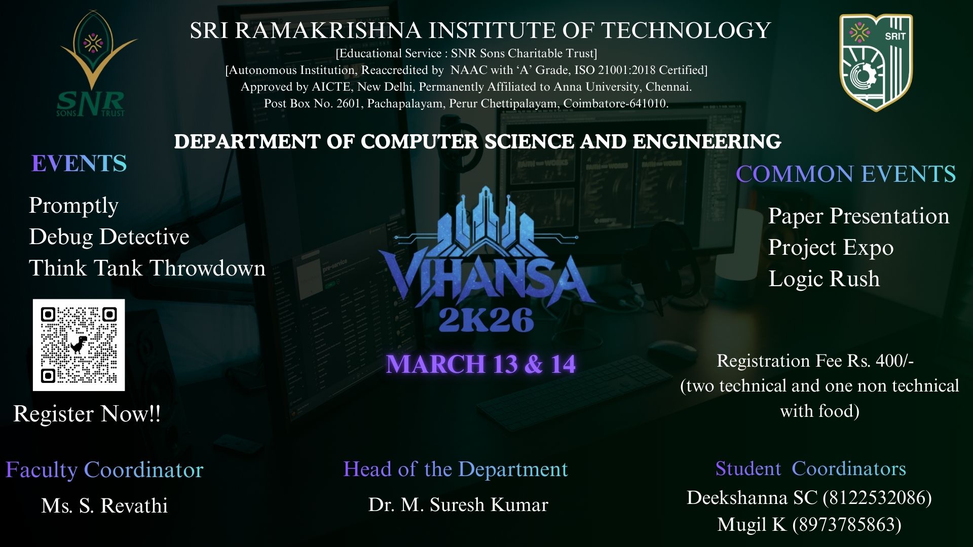 TEKACE Events In Vihansa 2026 Technical Symposium Poster 